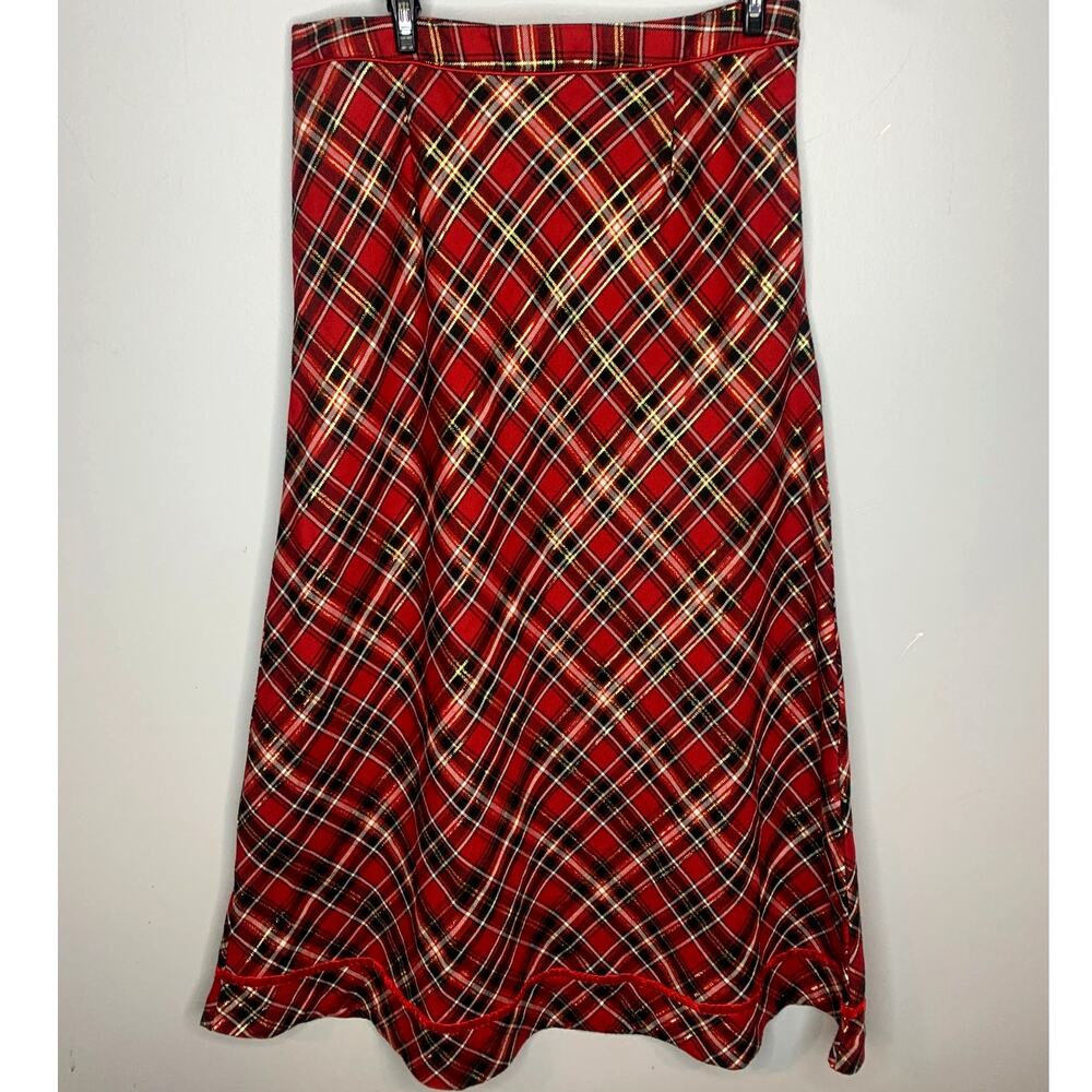 Holiday Editions Women's 8 A-Line Red Plaid Skirt